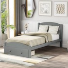 Wooden Bed Frame W  Storage Drawer Twin Platform Bed Storage Bed For Kids Adults