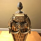 Antique Brass Victorian Peacock Fireplace Vent Radiator Decorative read Details