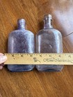 Antique Sun Colored Amethyst Glass Iridescent Bottles Lot Of Two 6-7    Apothecary