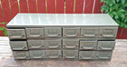 Vintage Real Equipto Usa 18 Drawer Metal Parts Cabinet Nice 12  Drawers  8505