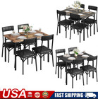 5-piece Dining Table Set For 4 With Upholstered Chairs Rectangular Kitchen Room
