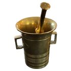 Vintage Mortar And Pestle  solid Brass Pharmacy Herb Apothecary Medicine 3    Heavy