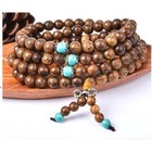 Sandalwood Buddhist Buddha Meditation 108 Prayer Bead Mala Necklace Bracelet 6mm