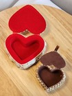 Vtg Set 2 Seashell Sailors Valentine Heart Shape Trinket Jewelry Box Beach Shell