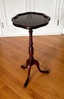 Vintage Brandt Georgian Mahogany Pie-crust Table Stand With Tripod Pedestal Base