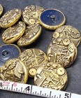 Antique Brass  Metal  Buttons Set Of 14