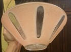 1940s Pink   Clear Beaded Glass Ceiling Light Fixture 10  D 4  T Vtg Mcm