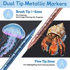 24 Pack Metallic Markers Set  Dual Tip Paint Pens For Crafts  Acrylic Markers
