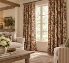 Pottery Barn Pheasant Bird Drapes Set 2 Floral Neutral 50x 84 Cotton Lined Pair