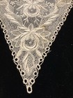 1324    vintage Aged White Embroidery Roses Lace Collar With Jabot Embellishment