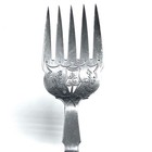 Antique English Fish Serving Fork  Antler Handle By Harrison Brothers   Howson