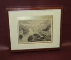 Vintage Wood Framed Point Noir Trinity Rock Cape Eternity Saguenay River Print