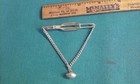 Tie Clip Bar W  Hang Chain Football Charm   Foster Vintage Gold-tone Brass Metal