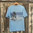 Vintage 80s Hawaii Sailboat Silhouette Wrap Around Print T-shirt By Pacific Wave