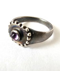 Authentic Ancient Roman-greek Silver Ring With Purple Stone Rare Women s Antique