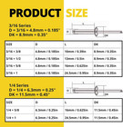 100pcs Large Flange Aluminum Pop Rivets 3 16  X 3 8  Aluminum Boat Rivets Dome B