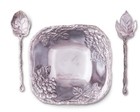 Arthur Court Designs Metal 3-pc Grape Salad Set Bowl And Server In Grape Pattern