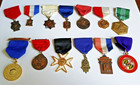Lot Of 13 Vintage Award Medal With Ribbons - Various Types Dating Back To 1940s