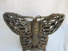 Japanese Monarch Butterfly Garden Lantern Cast Iron Heavy Rusty Dusty Dirty