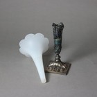 Antique Frosted Glass And Silver Plated Vase C1910
