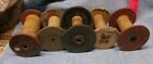   Lot  4 - 5 Vintage Wooden - Industrial Textile Bobbins Spools - 3 To 5  High