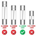 Vexunga 1 6a 125v Fuse 1 6 Amp 125 Volt Max Fast Blow Glass Fuses    