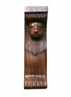 Antique Wood Carved Lion Face With Mane Head Corbal Architectural Wall Piece