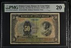 1941-42 Belgian Congo Pick 16a 50 Francs Pmg 20 Banque Du Congo Belge