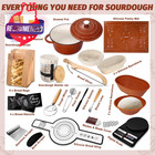 Sourdough Starter Kit With Enamel Cast Iron Pot  Complete Sourdough Bread Baking