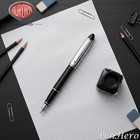 Aurora Ipsilon Quadra Sterling Silver Cap Black Barrel Fountain Pen Fine Nib
