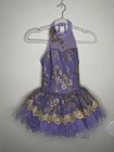 Weissman Purple   Gold Dance Costume Girls Halter Tutu Dress Ballet Size Xl