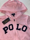 Polo Ralph Lauren Girls Pink Zip Hoodie Sz L 12-14 