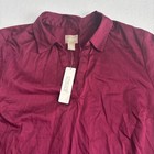 Chico s Collared Tunic Shirt Women s 2 Us L Burgundy Wine Office Career Nwt