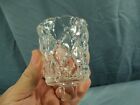 Set Of 4 Clear Glass Diamond Quilt Pegged Votive Candle Holders