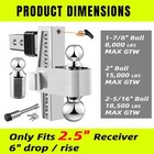 Adjustable Trailer Hitch 2 5  Receiver  8  Drop Hitch 1-7 8  2  2-5 16  Ball