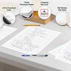 6 Pack Graph Paper  900 Sheets  4x4 Loose Leaf Paper  8  X 10 5   3 Hole 