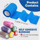 15 Pack Self Adhesive Bandage Wrap 3 In X 5 Yards Elastic Athletic Cohesive Wrap