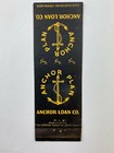 Anchor Loan Co Anchor Plan Vintage Matchbook Cover