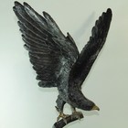 20 5  Bronze Eagle Sculpture On Marble Base     Large Bird Of Prey Statue