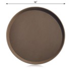 New Star Foodservice Non-slip Round Plastic Tray Rubber Lined 16  Brown