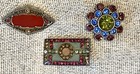 Lot Of 3 Vtg Art Deco Antique Style Scatter Pins Rhinestones Enamel   2 Are Ajmc