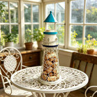 Metal Lighthouse Wine Cork Holder With Candle Holder Nautical Bar Table Decor
