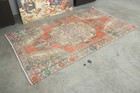 4x7 Turkish Antique Area Rug Anatolian Hand-knotted Vintage Oushak Carpet 828