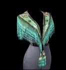 Sharmark Las Vegas Vtg Navajo Theme Turquoise Heavy Beaded Collar Shawl-58  Long