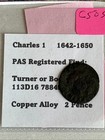 Pas British Museum Registered Find Charles I Of England 1642-1650 Two Pence C505