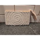 White Beaded Clutch Wristlet Evening Bag Sparkle Wedding Party