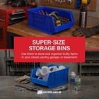 Akro-mils 3 Pack Akrobins Plastic Storage Bins  Space-saving Organizers  Blue