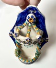Vintage Italian Faience Holy Water Font Hand Painted By C Carriero