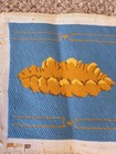Vintage Pair Of Needlepoint Blue Gold Tapestry Repurpose Pillows  Chair Seat 
