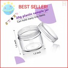 50 Pieces 20g Empty Clear Plastic Pot Jars With Lids Round Cosmetic Sample Conta